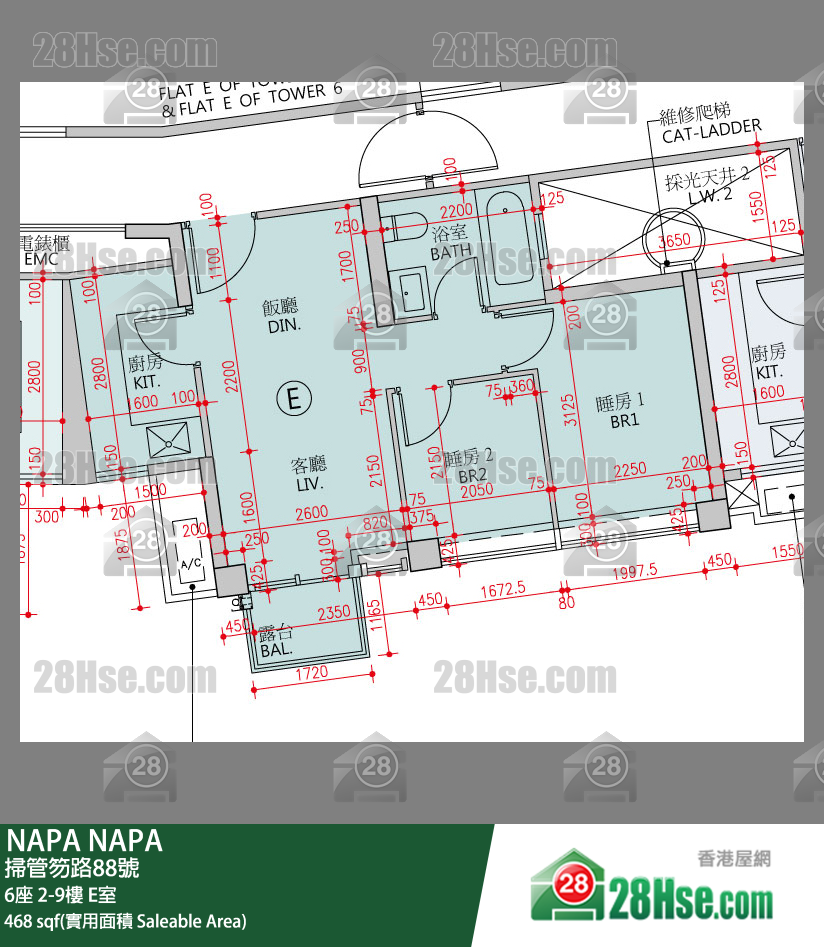 NAPA 大厦 6座 8楼 E室 平面图