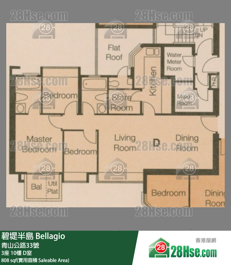 碧堤半島 3座 10樓 D室 平面圖