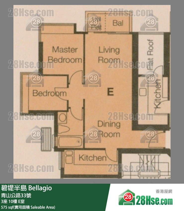 碧堤半島 3座 10樓 E室 平面圖