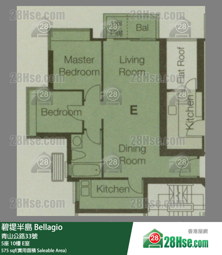 碧堤半島 5座 10樓 E室 平面圖