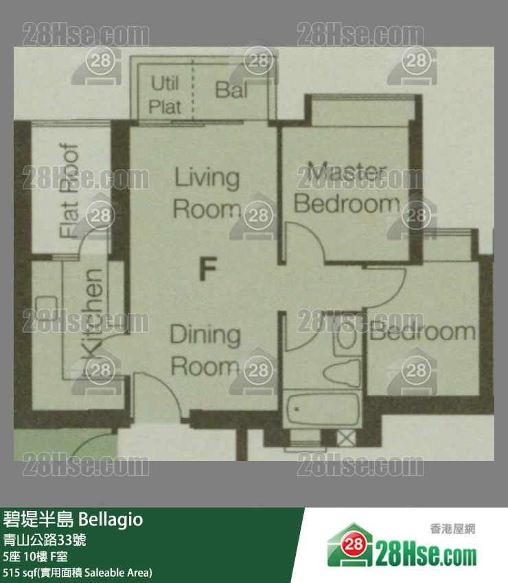 碧堤半岛 5座 10楼 F室 平面图