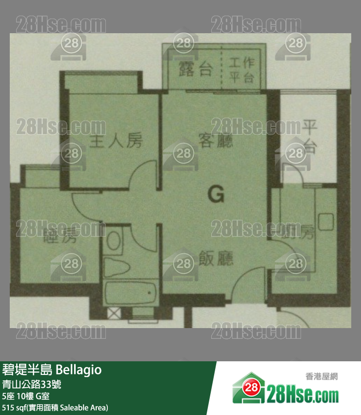 碧堤半岛 5座10楼 G室 平面图