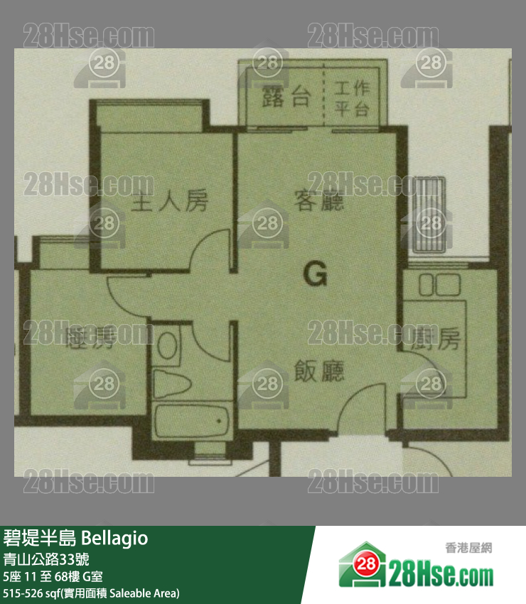 碧堤半島 單位平面圖(由 28Hse 提供)