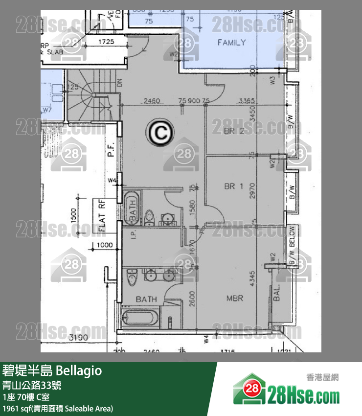 碧堤半島 1座70樓 C室 平面圖