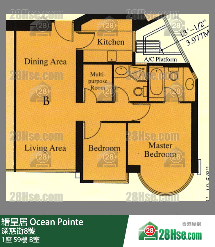 縉皇居 1座59樓 B室 平面圖