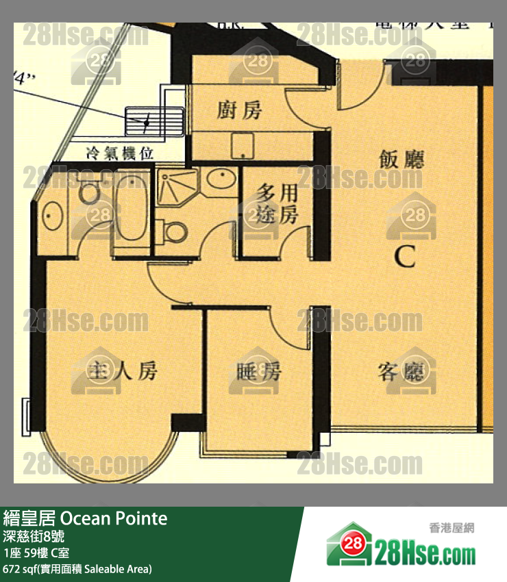缙皇居 1座59楼 C室 平面图