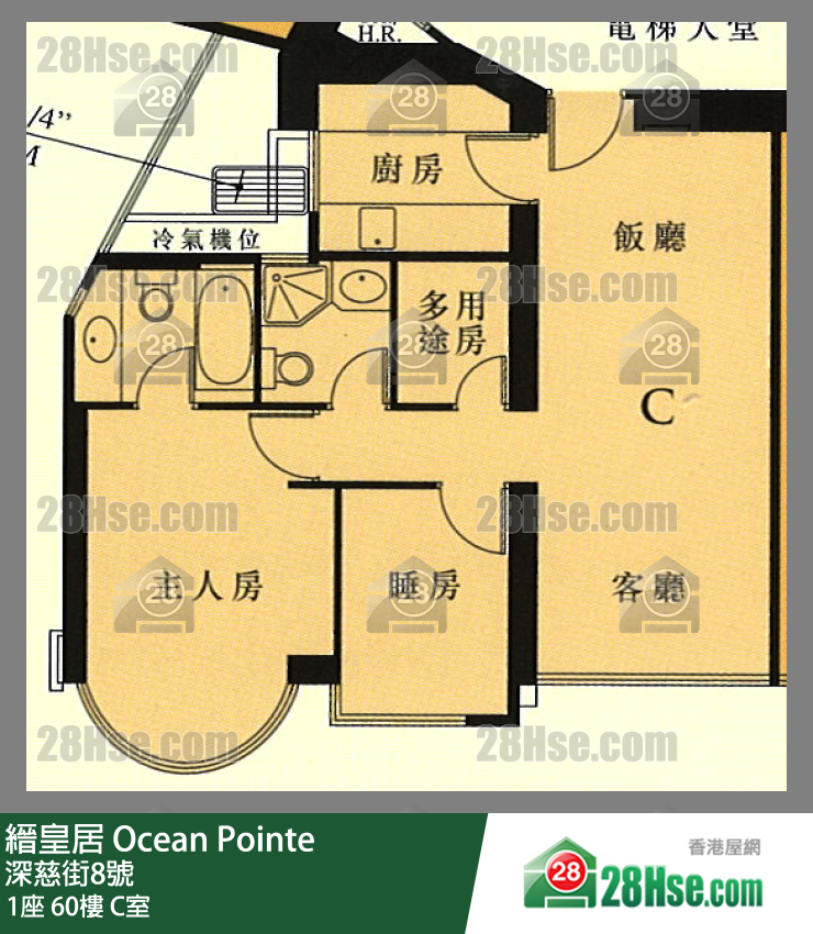 缙皇居 1座60楼 C室 平面图