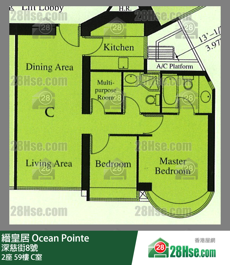 縉皇居 2座59樓 C室 平面圖