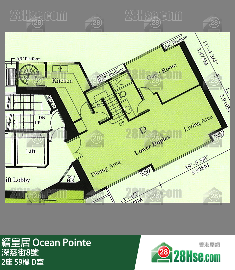 缙皇居 2座59楼 D室 平面图