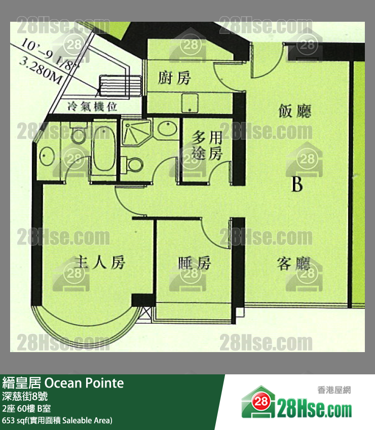 縉皇居 2座60樓 B室 平面圖