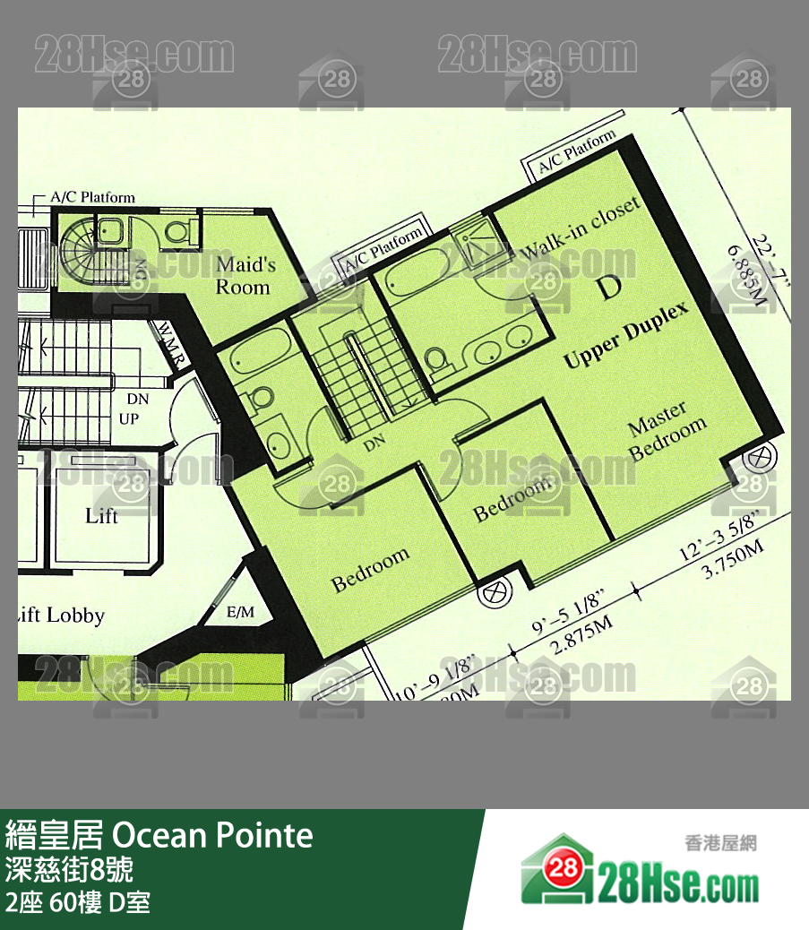 缙皇居 2座60楼 D室 平面图