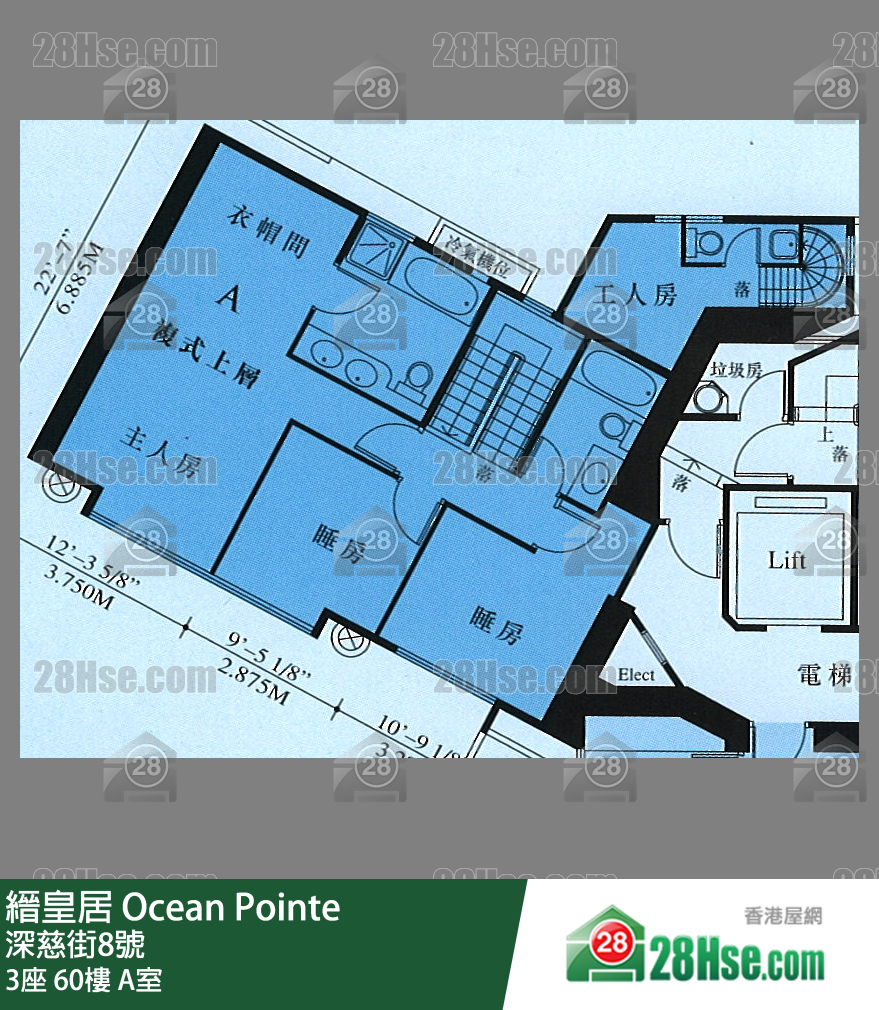 縉皇居 3座60樓 A室 平面圖