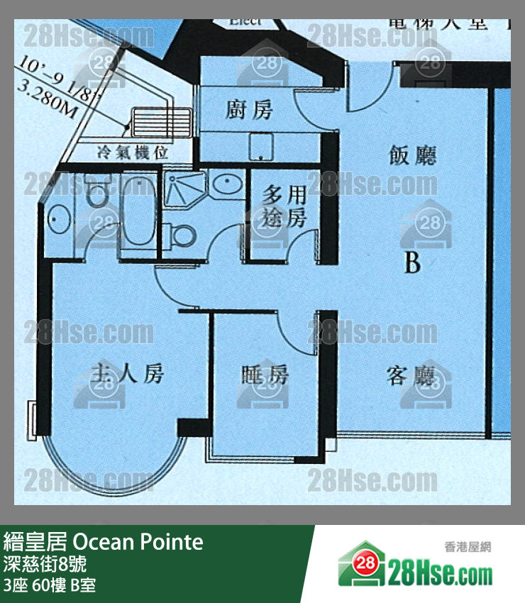 縉皇居 3座60樓 B室 平面圖