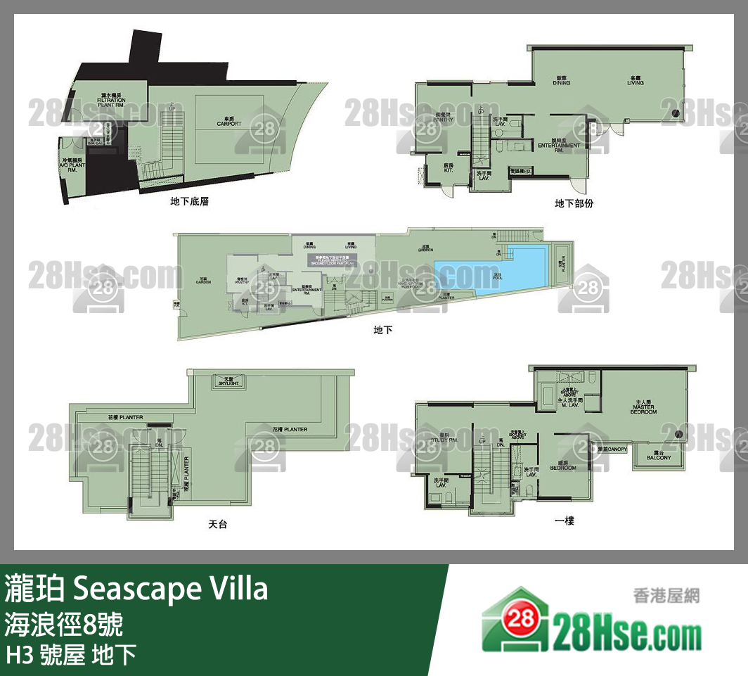 泷珀 H3 号屋地下 平面图