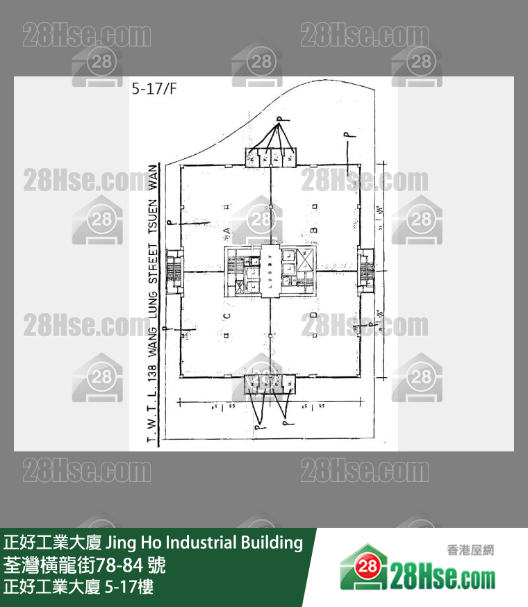 正好工业大厦 5-17楼 平面图