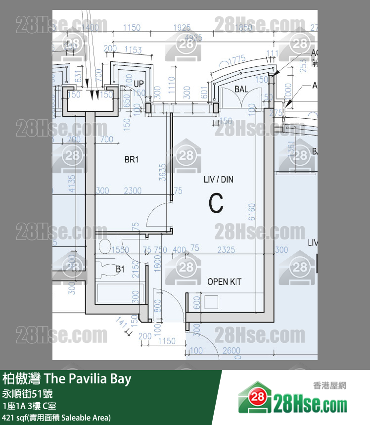柏傲灣 1座1A3樓 C室 平面圖
