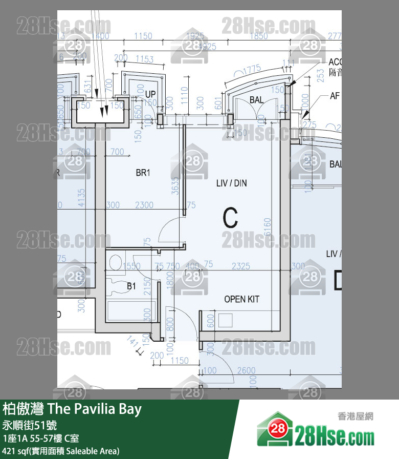 柏傲灣 1座1A55樓 C室 平面圖