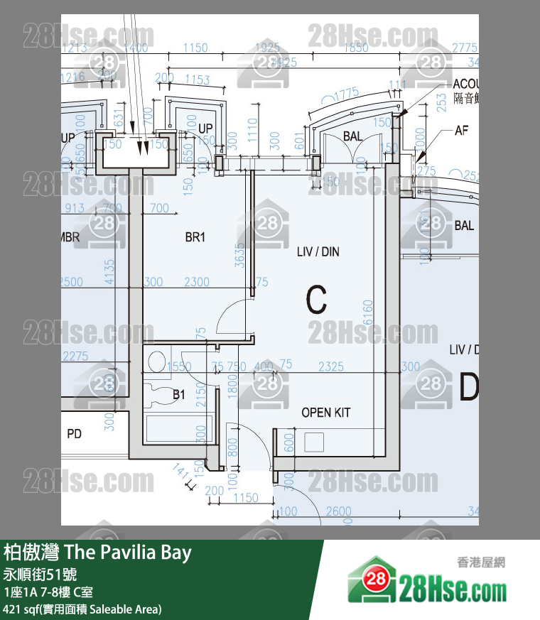 柏傲灣 1座1A 7樓 C室 平面圖