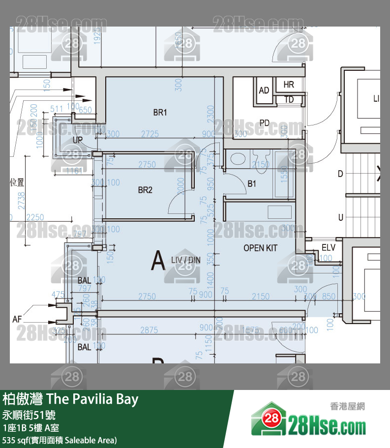柏傲灣 1座1B 5樓 A室 平面圖