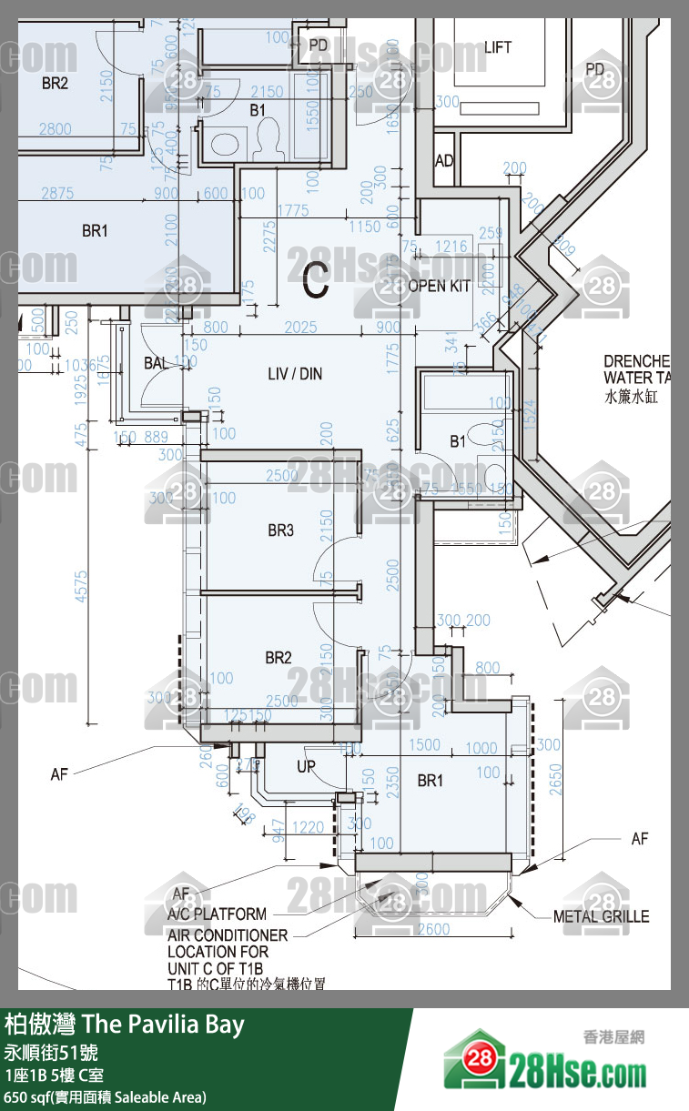 柏傲湾 1座1B 5楼 C室 平面图