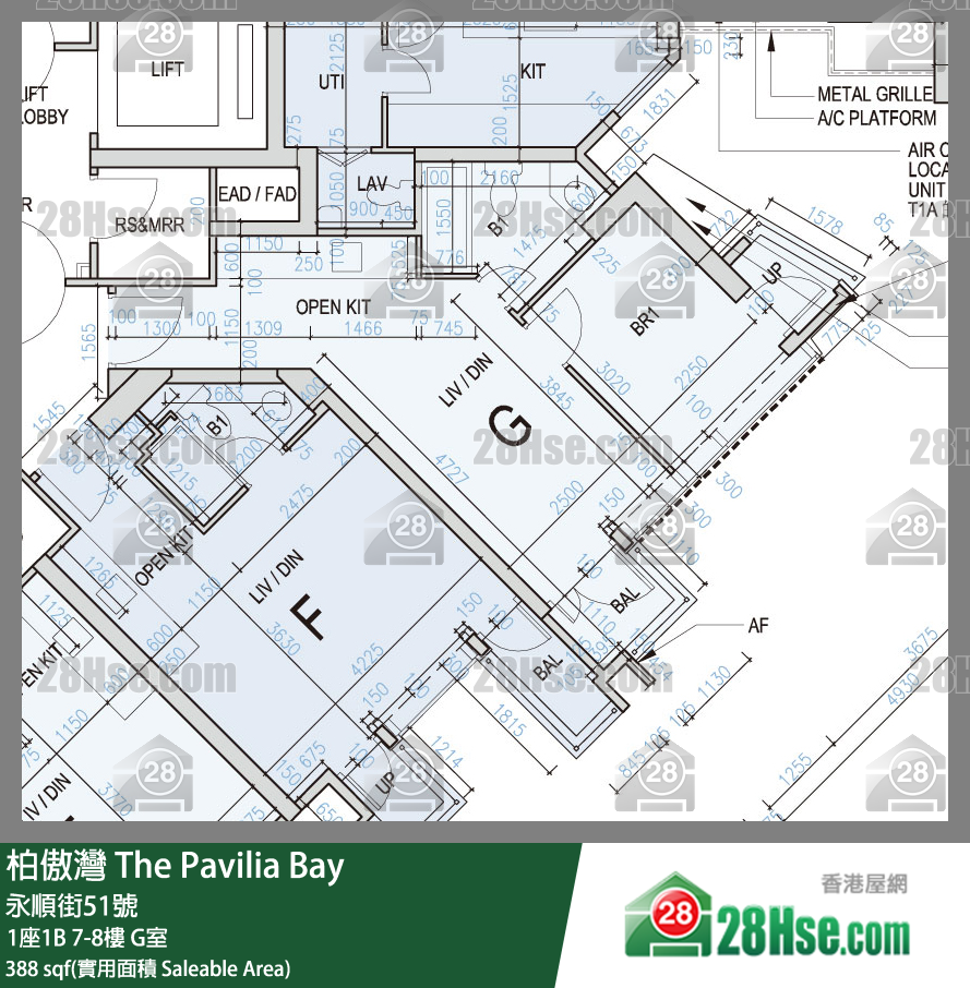 柏傲灣 1座1B 7樓 G室 平面圖