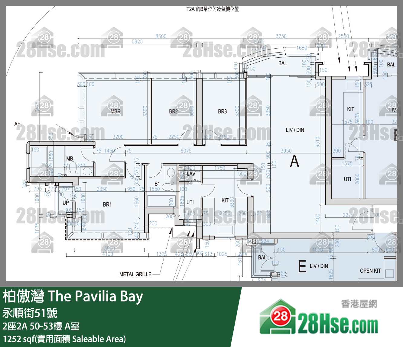 柏傲灣 單位平面圖(由 28Hse 提供)