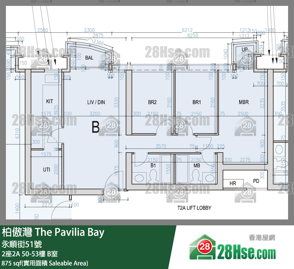 柏傲灣 2座2A53樓 B室 平面圖