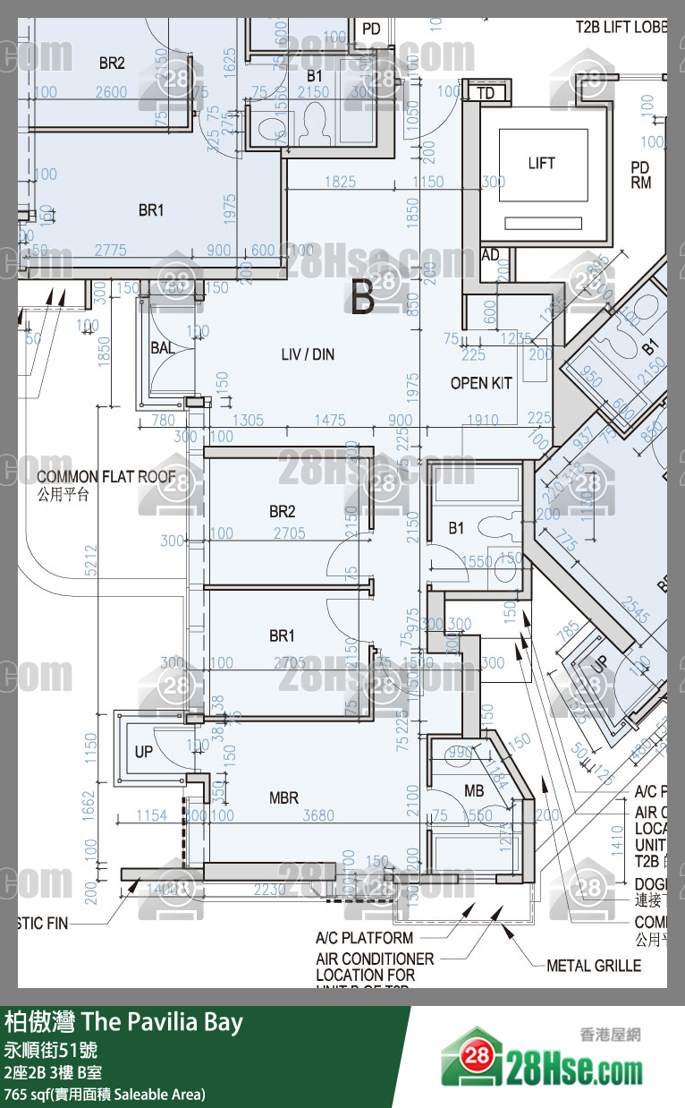 柏傲灣 2座2B3樓 B室 平面圖