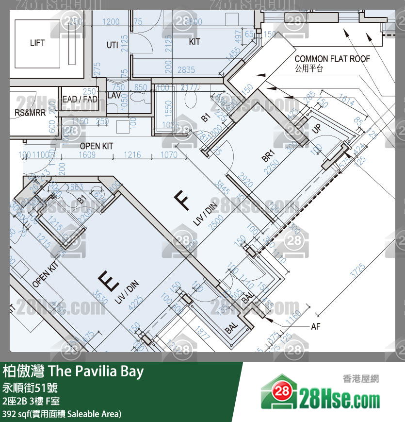 柏傲灣 2座2B3樓 F室 平面圖