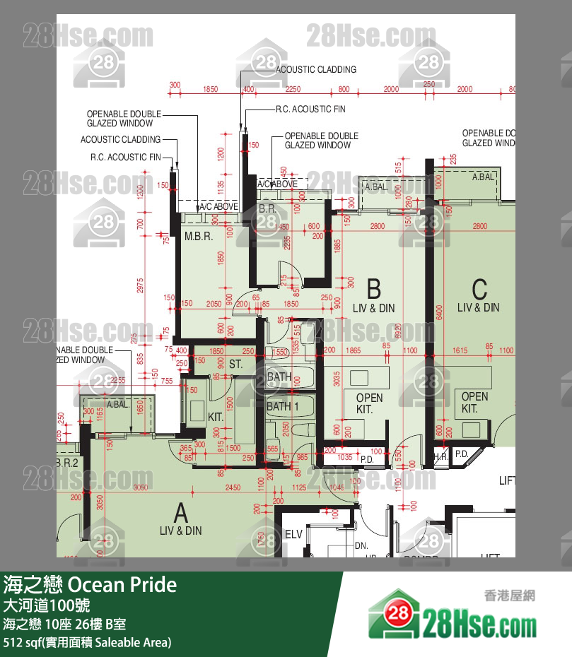 海之戀 海之戀 10座 26樓 B室 平面圖