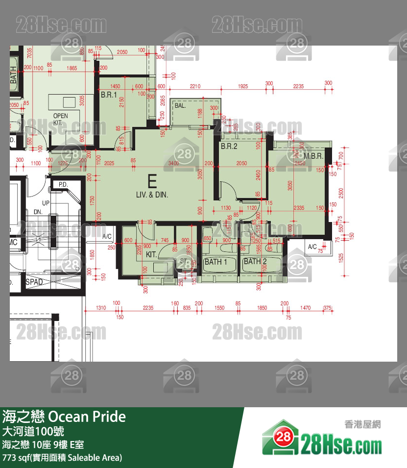 海之恋 海之恋10座9楼 E室 平面图