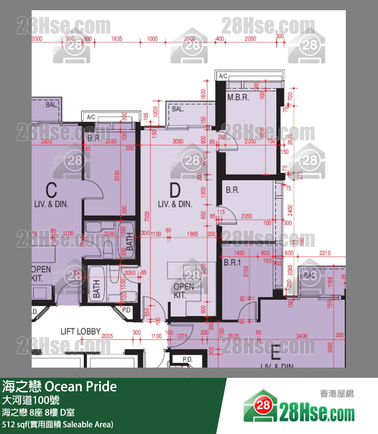 海之戀 海之戀8座8樓 D室 平面圖