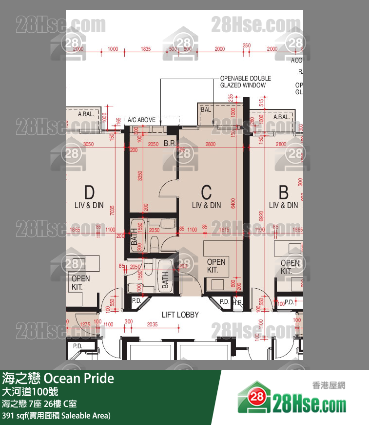 海之恋 海之恋 7座 26楼 C室 平面图