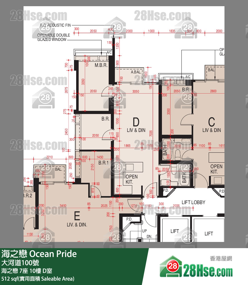 海之恋 海之恋7座10楼 D室 平面图