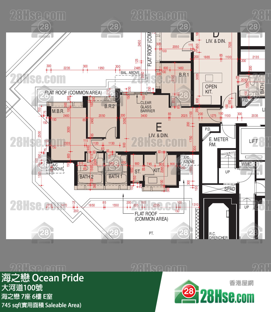 海之恋 海之恋7座6楼 E室 平面图