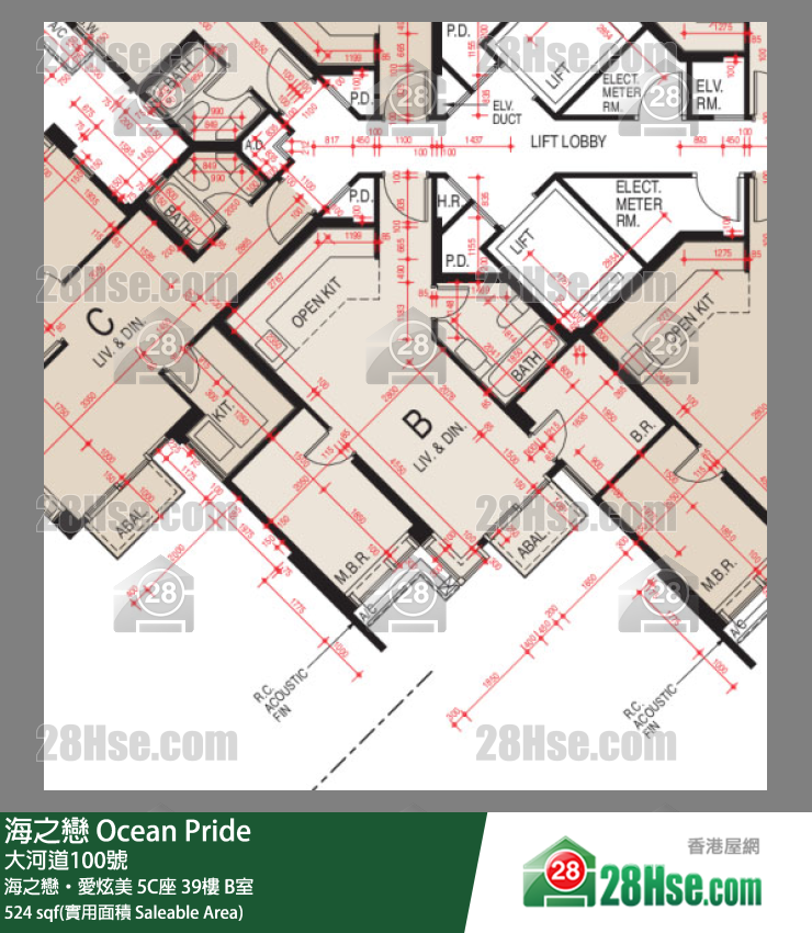 海之戀 單位平面圖(由 28Hse 提供)