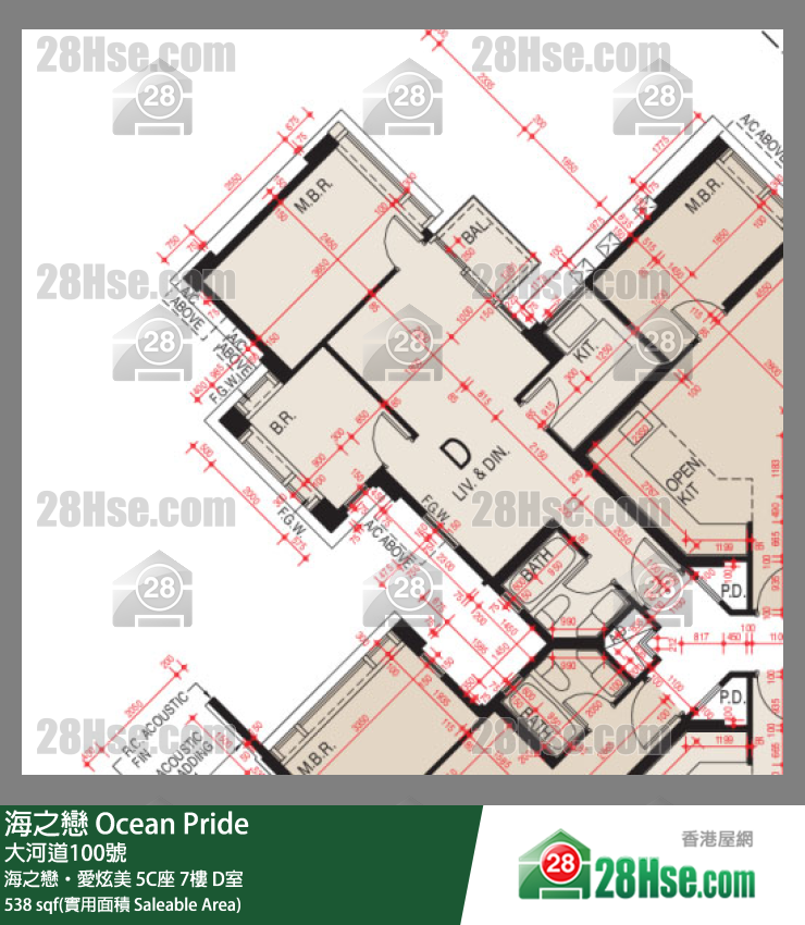 海之戀 海之戀‧愛炫美5C座7樓 D室 平面圖
