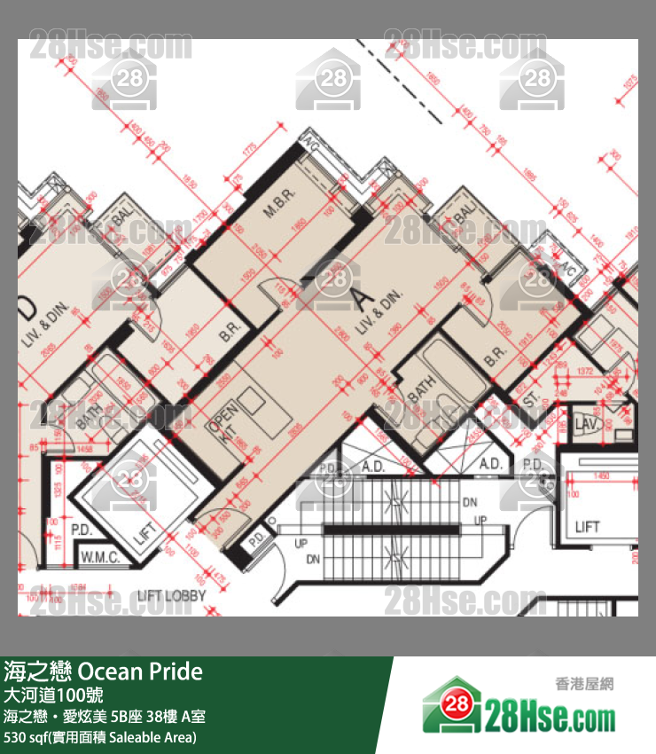 海之戀 海之戀‧愛炫美5B座38樓 A室 平面圖