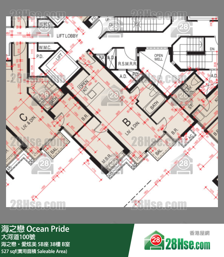 海之戀 海之戀‧愛炫美5B座38樓 B室 平面圖
