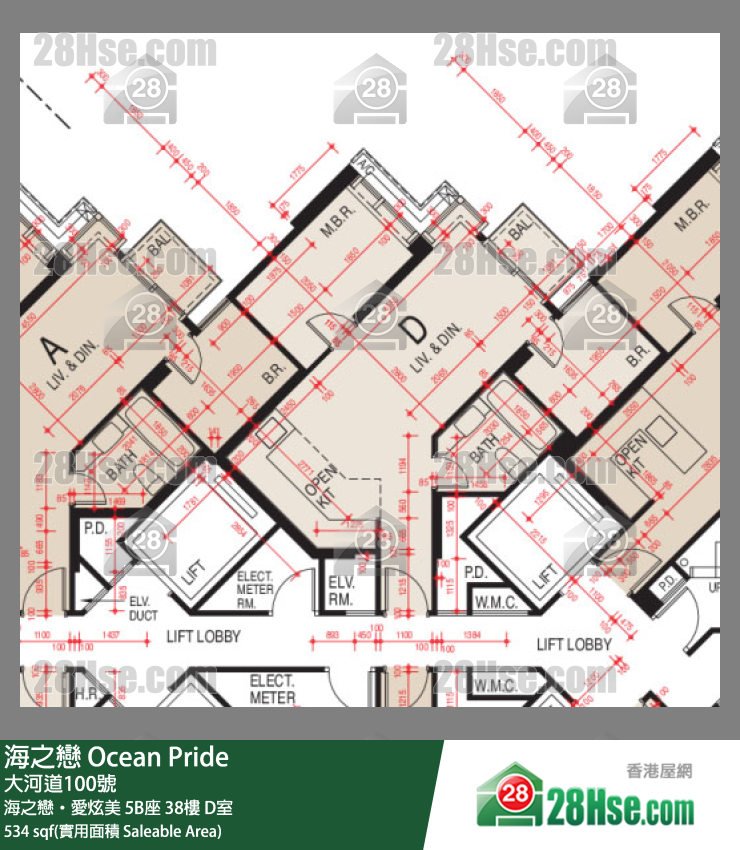 海之戀 海之戀‧愛炫美5B座38樓 D室 平面圖