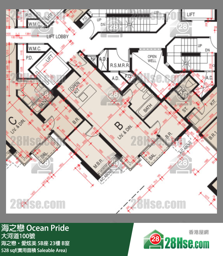 海之恋 海之恋‧爱炫美5B座23楼 B室 平面图