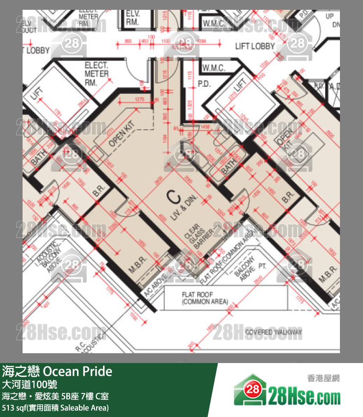 海之戀 海之戀‧愛炫美 5B座 7樓 C室 平面圖
