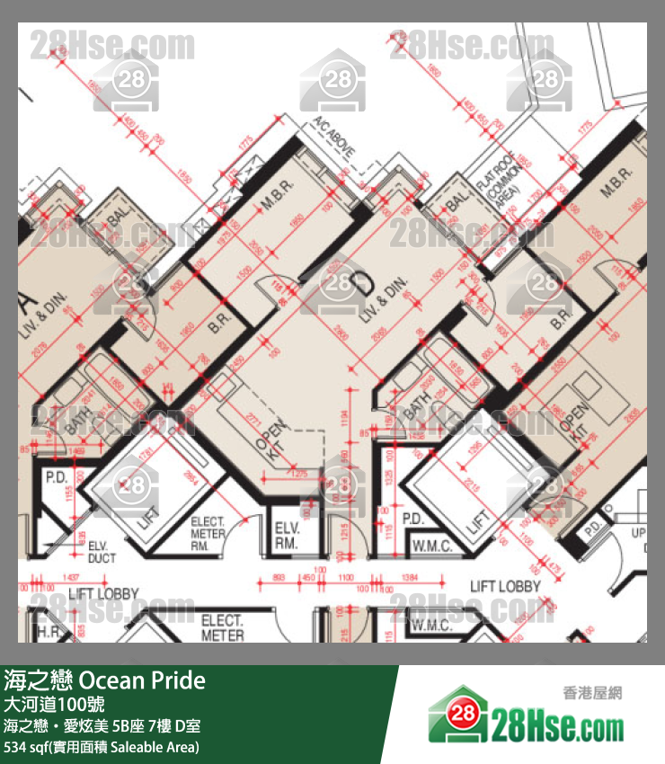 海之戀 海之戀‧愛炫美5B座7樓 D室 平面圖