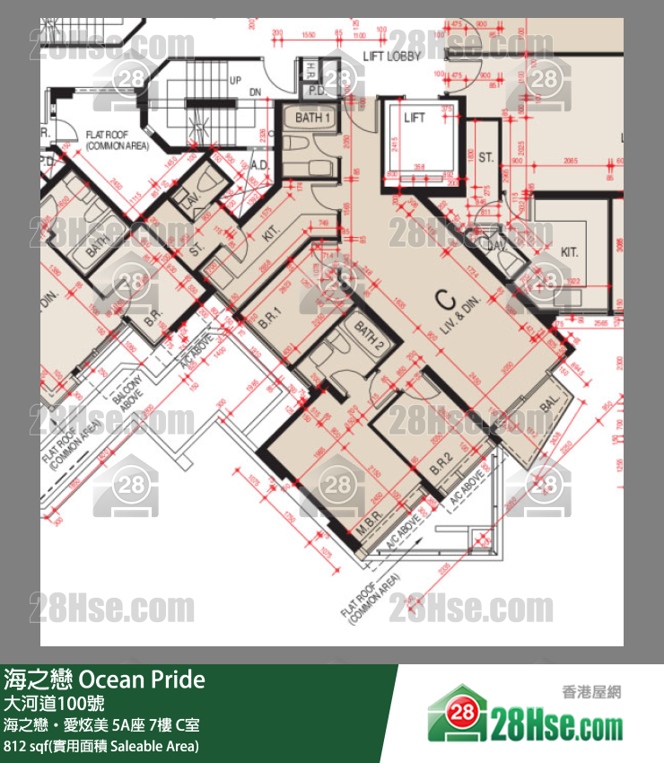 海之戀 海之戀‧愛炫美 5A座 7樓 C室 平面圖