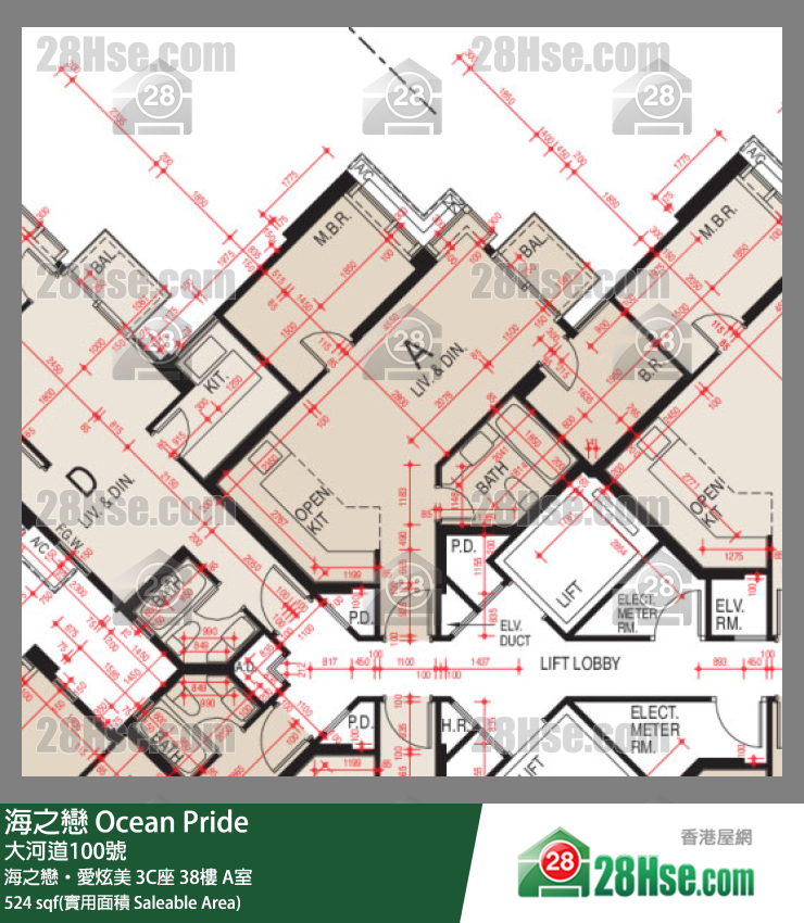 海之戀 海之戀‧愛炫美3C座38樓 A室 平面圖
