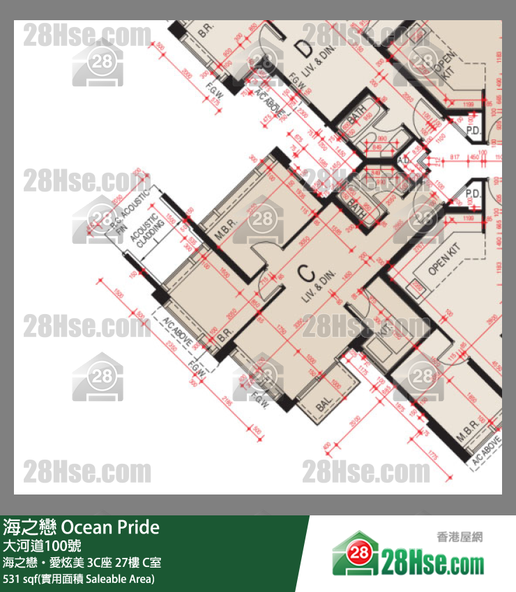 海之戀 海之戀‧愛炫美3C座27樓 C室 平面圖