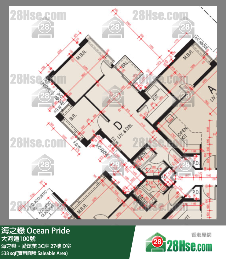 海之戀 海之戀‧愛炫美3C座27樓 D室 平面圖