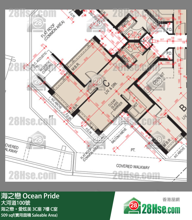 海之戀 海之戀‧愛炫美 3C座 7樓 C室 平面圖