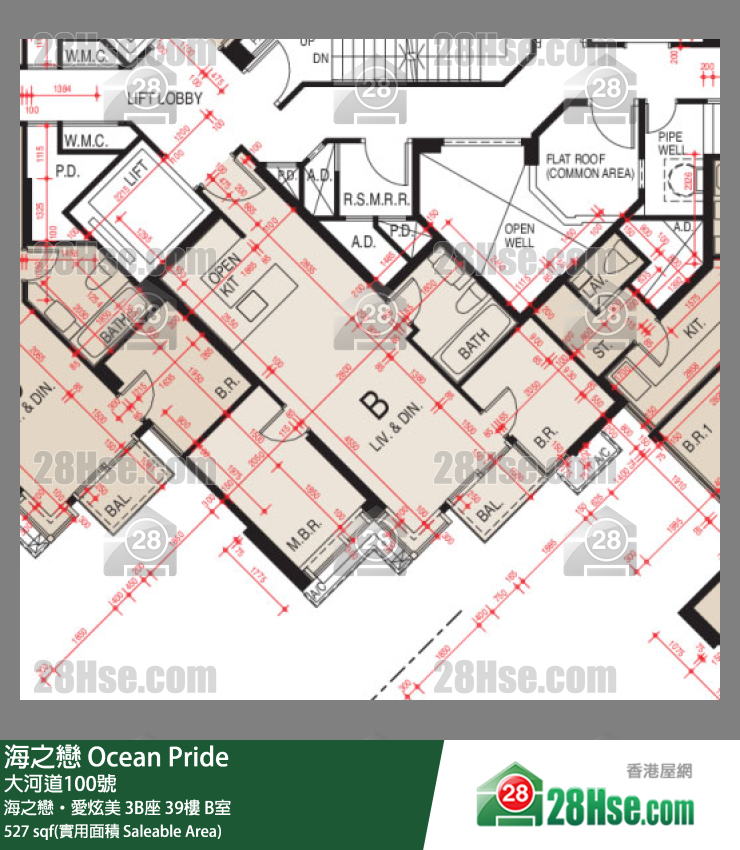 海之恋 海之恋‧爱炫美 3B座 39楼 B室 平面图