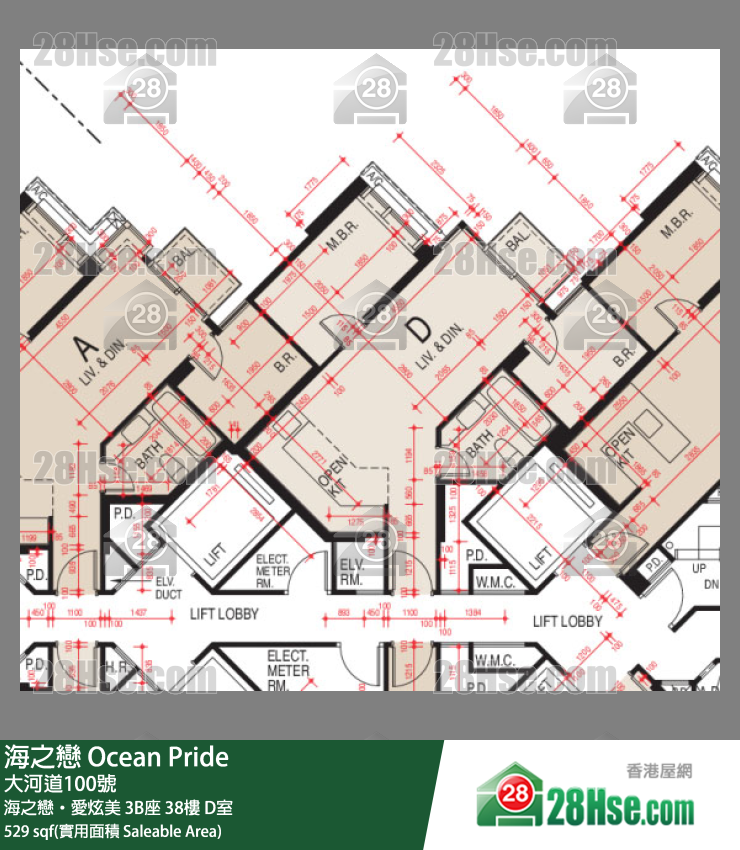 海之恋 海之恋‧爱炫美3B座38楼 D室 平面图